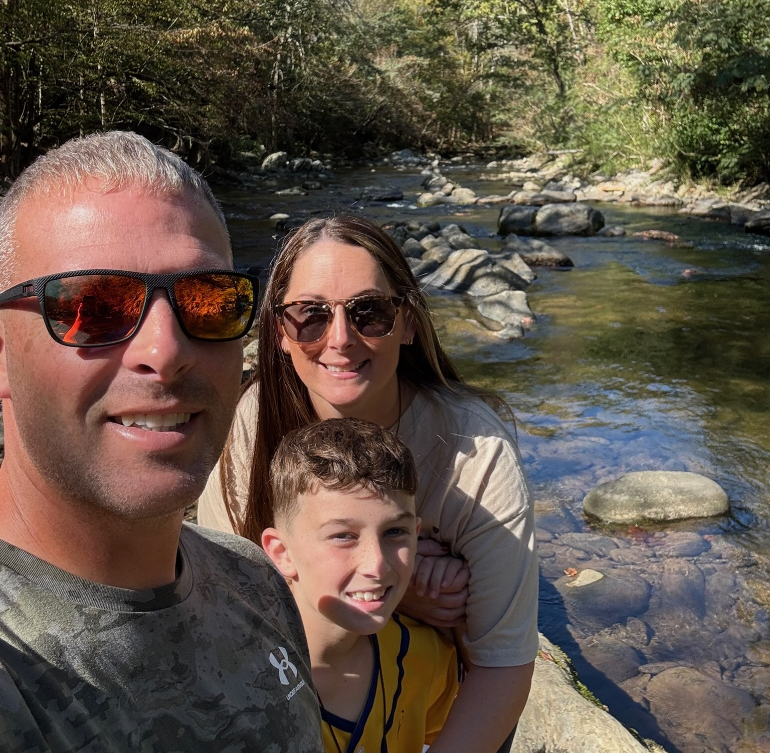 Josh Provenzano, founder of Earthworks Solutions, with family
